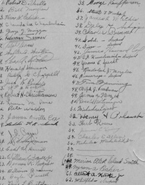 Signatures of Marine Platoon 135, 1943